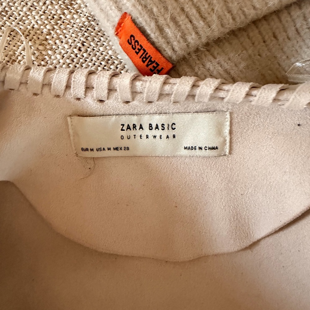 Zara Beige Fringe Women's Jacket - Picture 3 of 3
